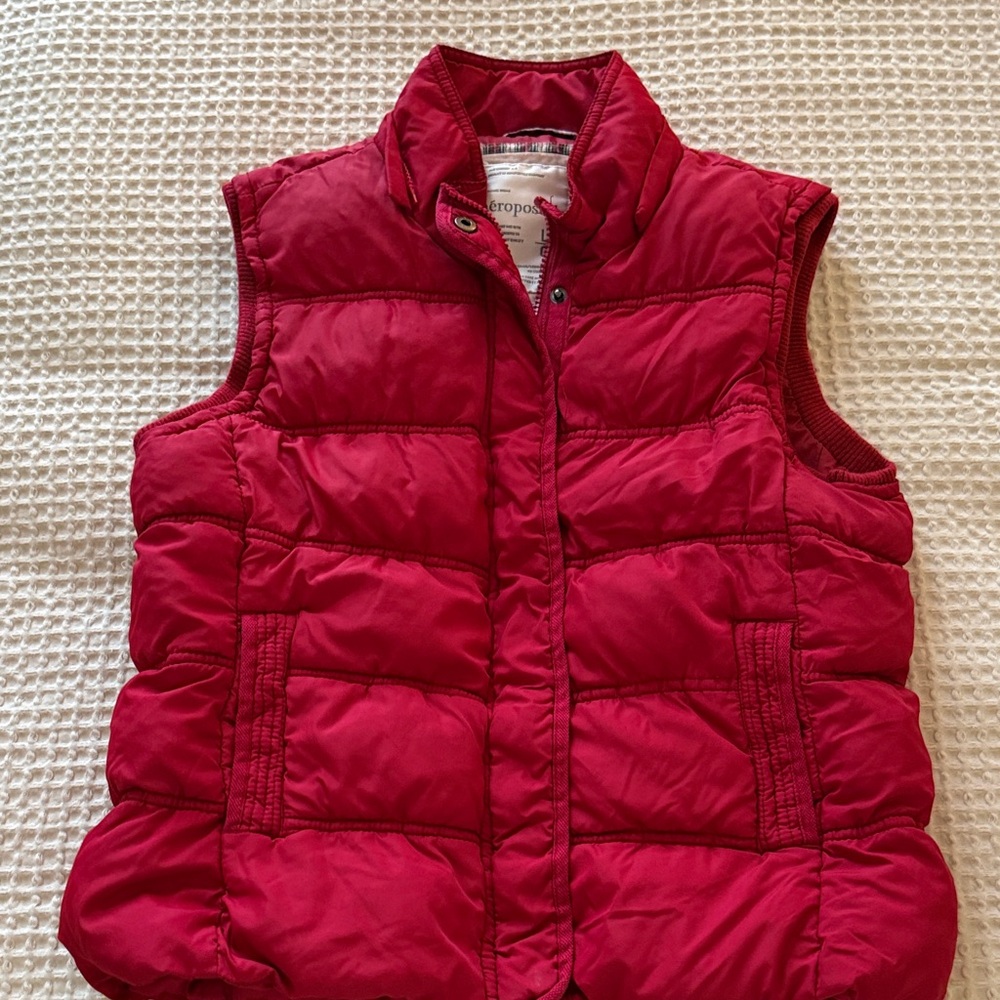 Aeropostale Cherry Quilted Vest